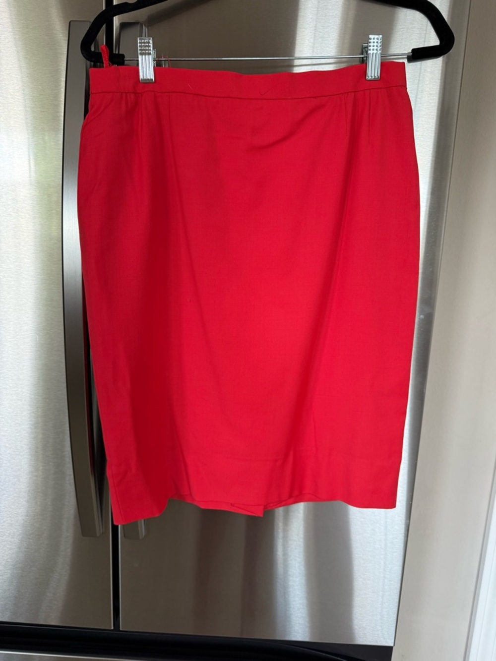 Vintage Escada Margaretha Ley Red Virgin Wool Pencil Skirt